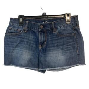 Old Navy The Diva Women's Low Rise Raw Hem Blue Cut Off Denim Jean Shorts Sz 6 R